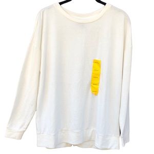 Premise Medium Shirt Sweatshirt Cream Off White Zipper Back Pullover
